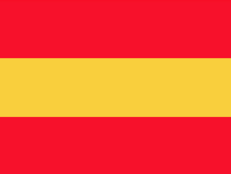 Spanish flag with red and yellow stripes representing Spain